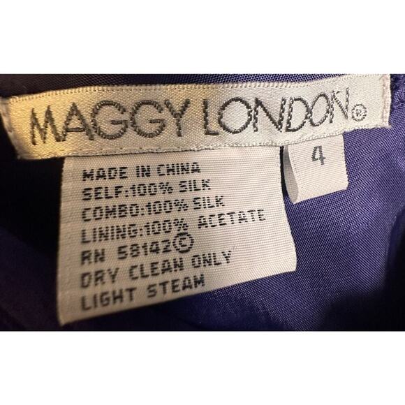 Maggy‎ London Silk Halter Dress Sz 4 Purple Costume Wedding Cocktail Y2K Retro - Picture 7 of 15